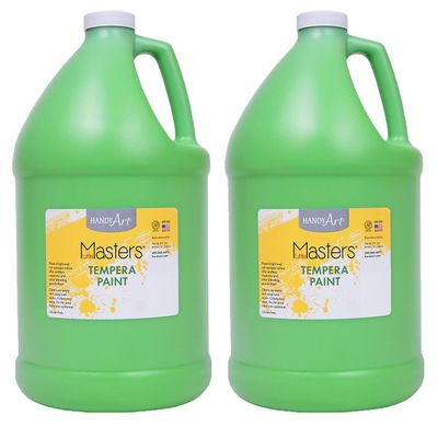 Handy Art Little Masters Tempera Paint, Light Green, 1 Gallon, Pack of 2 (RPC204742-2)