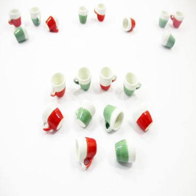10 Mixed Ceramic Mug Cups Dollhouse Miniature Christmas Kitchenwares 16001