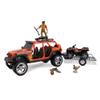 NKOK Realtree 1/18 Scale Free-Wheel Playsets 10-PC Set, RT Jeep Wrangler w/ Polaris Sportsman on Trailer & Accessories playset (Roof Rack, Hunter, Helmet, 2 Ducks, Shot Gun, Shotgun Case) view 1