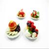 Dollhouse Miniature Food 4 Ceramic Plate Dessert Mixed Fruit Pancakes 15939 view 3