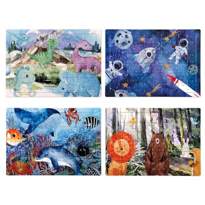 4 in 1 Increasing Difficulty Kid Puzzle for Kids, Ages 3-8, 24-60-Piece, Puzzles for Children Learning Educational Puzzle Toys for Boys and Girls Set for Kids(4 Puzzles)