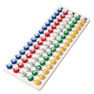 GSE Games & Sports Expert Bingo Master Board & 7/8" Multi-Color Balls, White Bingo Calling Board for Parties, Large Groups, Family Game Night