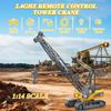Hitish Remote Control Tower Crane Die Cast Truck Hoist Dragline 1:14 Scale 2.4GHz Remote Control Engineering Lift Model Truck Crawler Loader Excavator Bulldozer Construction Toy for Boys & Girls view 2