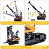 Hitish Remote Control Tower Crane Die Cast Truck Hoist Dragline 1:14 Scale 2.4GHz Remote Control Engineering Lift Model Truck Crawler Loader Excavator Bulldozer Construction Toy for Boys & Girls view 3