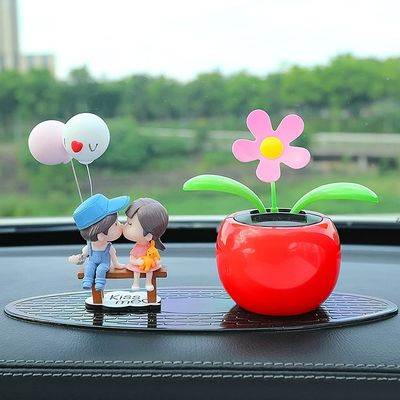 Solar Dancing Sunflower, Powered Dancing Toys Dancing Flowers Kiss Lover Doll Dashboard Decoration Car Decor Desktop Ornament