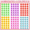 144-Pack Mini Rubber Ducks Set, Mini Colorful Rubber Duckies Bath Toy for Child,Float & Squeak Tiny Ducks Pool Toy Set for Kids Party Favors,Birthday Party Supplies,Prize Rewards view 2