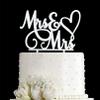 AMINJIE Mrs & Mrs Cake Topper-Wedding and Anniversary Cake Topper,Gay and Lesbian,LGBT Marriage Union,Love is Love,Mirror Silver Acrylic view 1
