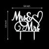 AMINJIE Mrs & Mrs Cake Topper-Wedding and Anniversary Cake Topper,Gay and Lesbian,LGBT Marriage Union,Love is Love,Mirror Silver Acrylic view 4