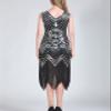 1920'S Metallic Sequin Art Deco Flapper Girl Dresses Costumes view 2