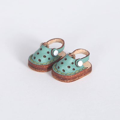 XiDonDon Cowhide Handmade Casual Hole Shoes for OB11,GSC, Body9, 1/12 bjd Doll Shoes Doll Accessories (Green)