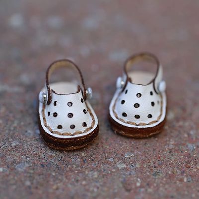 XiDonDon Cowhide Handmade Casual Hole Shoes for OB11,GSC, Body9, 1/12 bjd Doll Shoes Doll Accessories (White)