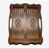 Chess Set with Engraved Crowns - 3 in 1 Chess, Backgammon, Checkers - Handmade High Detail Wooden Game view 2