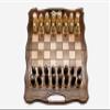 Chess Set with Engraved Crowns - 3 in 1 Chess, Backgammon, Checkers - Handmade High Detail Wooden Game view 4