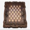 Chess Set with Engraved Crowns - 3 in 1 Chess, Backgammon, Checkers - Handmade High Detail Wooden Game view 4