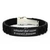 Inspirational Juggling Gifts, Introvert but Willing to Discuss Juggling, Juggling Black Glidelock Clasp Bracelet from view 1