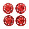 RC Wheel Hub Cover Nuts, 4Pcs 17mm Aluminum Alloy Dustproof Hub Nut Wheel Accessories Suitable for 1/8 RC Off-Road Vehicle (red) view 1