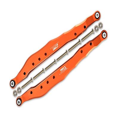 12pc Set Upgrades Aluminum Rear Lower Trailing Arms AXIAL 1/10 4WD RBX10 RYFT AXI03005 RC Cars by GPM (Orange)
