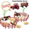 Kimicare 3 Pack Farm Toy Tractor with 40pcs Plastic Farm Animals Figurines and Fence Farm Playset, Farm Figures Farmer Vehicle Toy Truck with Trailer Birthday Gifts Christmas Stocking Stuffers view 3