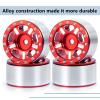 Maleonn 4PCS 1.0 Beadlock Wheels Rims for 1/24 RC Crawler Axial SCX24 Wheels AXI00005 AXI90081 AXI00001 AXI00002 SCX24 Upgrades Wheel Hub Set (RED) view 2