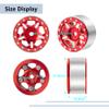 Maleonn 4PCS 1.0 Beadlock Wheels Rims for 1/24 RC Crawler Axial SCX24 Wheels AXI00005 AXI90081 AXI00001 AXI00002 SCX24 Upgrades Wheel Hub Set (RED) view 3