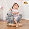 Qaba Kids Ride-On Rocking Horse, Koala-Shaped Rocker with Realistic Sounds for Children 18-36 Months, Gray view 2