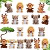 18 Pieces Small Safari Stuffed Animals 4.8 Inch Mini Jungle Animal Plush Toys Cute Zoo Stuffed Small Plush Set for Safari Themed Baby Shower Birthday Party Favors Teacher Student Award(Delicate Style) view 1