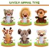 18 Pieces Small Safari Stuffed Animals 4.8 Inch Mini Jungle Animal Plush Toys Cute Zoo Stuffed Small Plush Set for Safari Themed Baby Shower Birthday Party Favors Teacher Student Award(Delicate Style) view 3