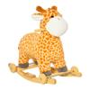 Qaba Rocking Horse, 2 in 1 Kids Ride on Horse, Rolling Giraffe Animal Rocker with Sound, Wooden Base, Pedal, Grip Handle, Plush Riding Pony for 3-6 Years Old, Yellow view 1