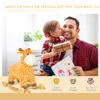 Qaba Rocking Horse, 2 in 1 Kids Ride on Horse, Rolling Giraffe Animal Rocker with Sound, Wooden Base, Pedal, Grip Handle, Plush Riding Pony for 3-6 Years Old, Yellow view 3