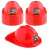 Aoriher 24 Pieces Firefighter Hat Plastic Fireman Hat Fire Chief Helmet for Kids Role Play Costume Christmas Party Favors(Red) view 1