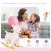 Qaba Kids Plush Ride-On Rocking Horse Deer-Shaped Plush Toy Rocker with Realistic Sounds for Child 36-72 Months Pink view 2