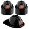 Aoriher 24 Pieces Firefighter Hat Plastic Fireman Hat Fire Chief Helmet for Kids Role Play Costume Christmas Party Favors(Black) view 1