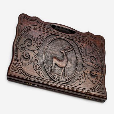 Backgammon Capricorn Engraved - 23.6 inch - Handmade Board Game - Personalized