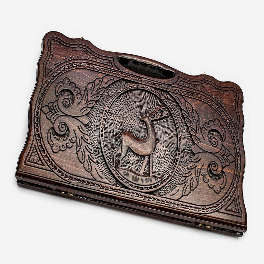 Backgammon Capricorn Engraved - 23.6 inch - Handmade Board Game - Personalized