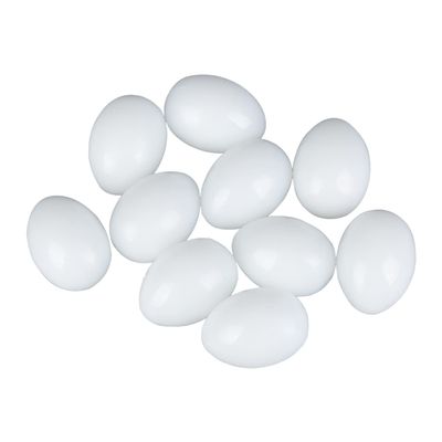 10pcs Solid Parrot Plastic Fake Eggs Realistic, Simulated Fake Bird Eggs for Hatching, Mini Macaw Cockatoo African Grey Eclectus, Trick Birds to Stop Laying Eggs37mm*27mm