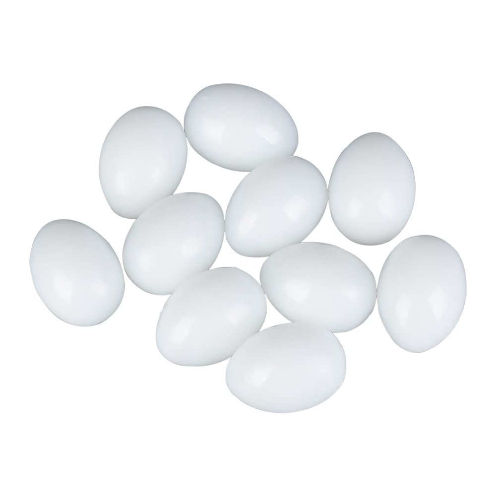 10pcs Solid Parrot Plastic Fake Eggs Realistic, Simulated Fake Bird Eggs for Hatching, Mini Macaw Cockatoo African Grey Eclectus, Trick Birds to Stop Laying Eggs37mm*27mm