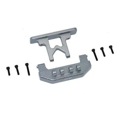 GPM Racing Aluminium Rear Bumper + Rear Bodyshell Mount Grey SCX24 Deadbolt