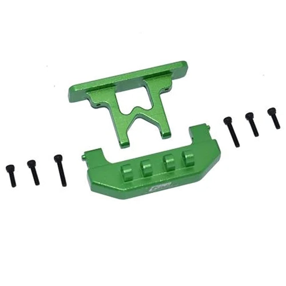 GPM Racing Aluminium Rear Bumper + Rear Bodyshell Mount Green SCX24 Deadbolt