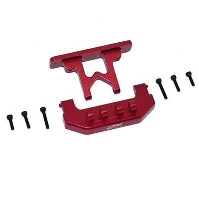 GPM Racing Aluminium Rear Bumper + Rear Bodyshell Mount Red SCX24 Deadbolt