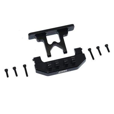 GPM Racing Aluminium Rear Bumper + Rear Bodyshell Mount Black SCX24 Deadbolt