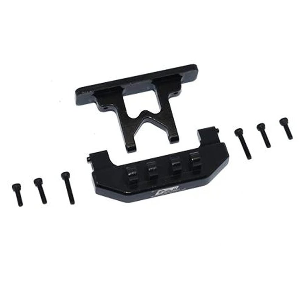 GPM Racing Aluminium Rear Bumper + Rear Bodyshell Mount Black SCX24 Deadbolt