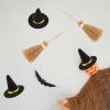 24 Pieces Halloween Mini Witch Hats Brooms Decoration Set Mini Felt Witch Hat Caps and Wizard Brooms Costume Accessories for DIY Crafts Halloween Party Favors view 2