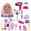 KonHaovF Kids Doll Head for Hair Styling and Make Up, Practice Makeup Doll with Hair Dryer, Accessories view 1