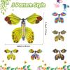Canlierr 15 Pcs Flying Butterfly Card Surprise Wind Up Butterfly Magic Flying Butterfly Flying Fairy Toys Rubber Band Powered Funny Surprise Gift for Christmas Birthday Party Playing(Classic Style) view 3