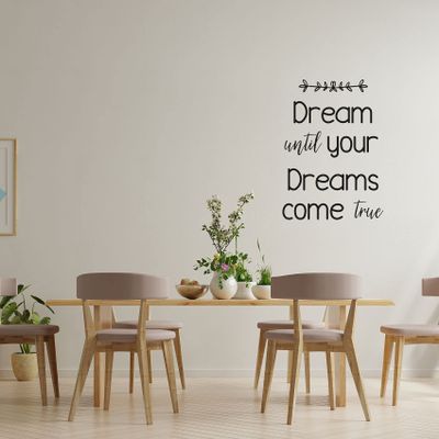 Dream Until Your Dreams Come True - Reading Quote Design Life Motivation Vinyl Wall Sticker Wall Art Wall Decal Boys Girls Kids Room Design Bedroom Nursery Kinder Home Decoration Size (30x22 inch)