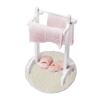 Cuteam Dollhouse Miniatures Furniture Accessories, Mini Bathroom High Simulation Decoration Wooden Towel Rack Floor Rug Model for Bathroom Scene - A view 1
