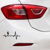 3 pcs Car sticker15.9CM7.4CM Fun Man Juggling Ball Practice Heartbeat Car Sticker Black view 2