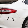 3 pcs Car sticker15.9CM7.4CM Fun Man Juggling Ball Practice Heartbeat Car Sticker Black view 3
