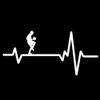 3 pcs Car sticker15.9CM7.4CM Fun Man Juggling Ball Practice Heartbeat Car Sticker White view 1