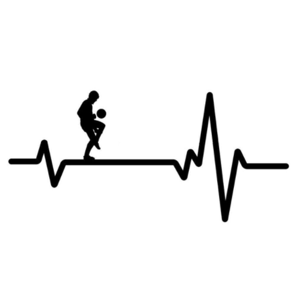 2 pcs Car Sticker15.9CM7.4CM Fun Man Juggling Ball Practice Heartbeat Car Sticker Black